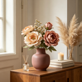 Vintage Dusty Pink Peony Silk Flower Stem