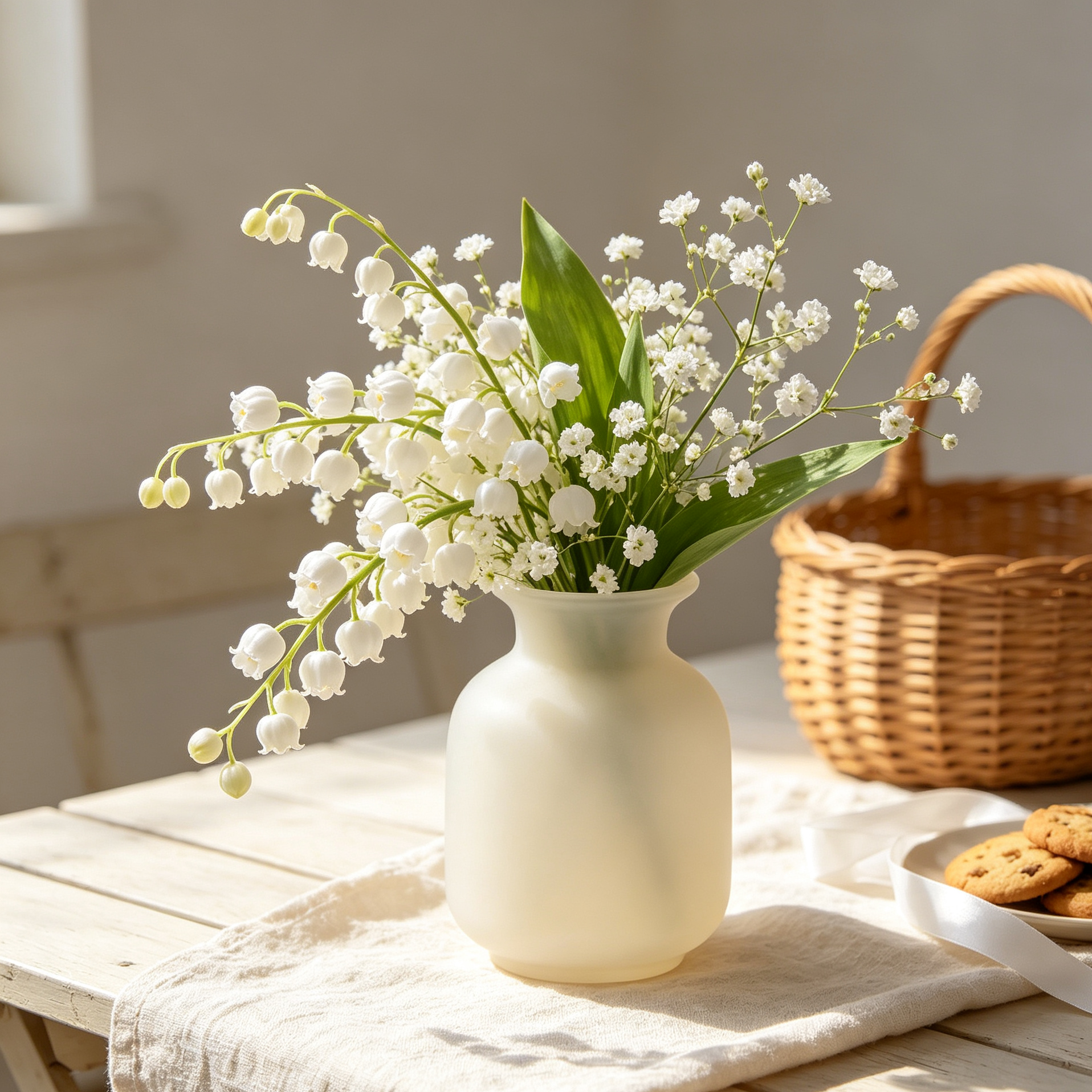 Artificial Lily of the Valley & Baby's Breath Mixed Bouquet