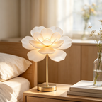 Double Layer White Flower Desk Lamp