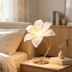 Curved Golden Stem Lily Table Lamp