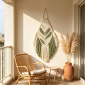 Leaf Pattern Teardrop Macrame Wall Tapestry