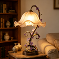 Antique Curly Vine Purple Flower Table Lamp