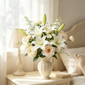 Artificial White Lily Peony Wedding Bouquet