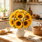 Artificial Sunflower Bouquet with White Chamomile