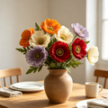 Faux Mixed Color Poppy Flower Bouquet