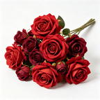 Artificial Burgundy Red Rose Flower Bouquet