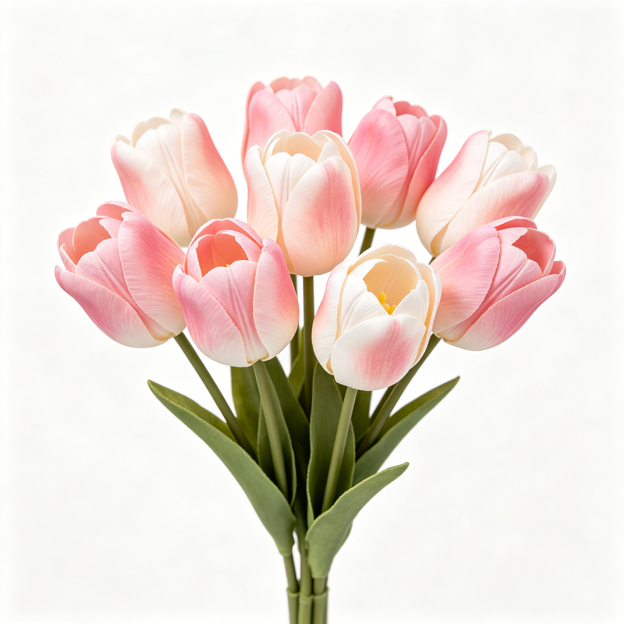 Faux Pink White Gradient Tulip Bouquet