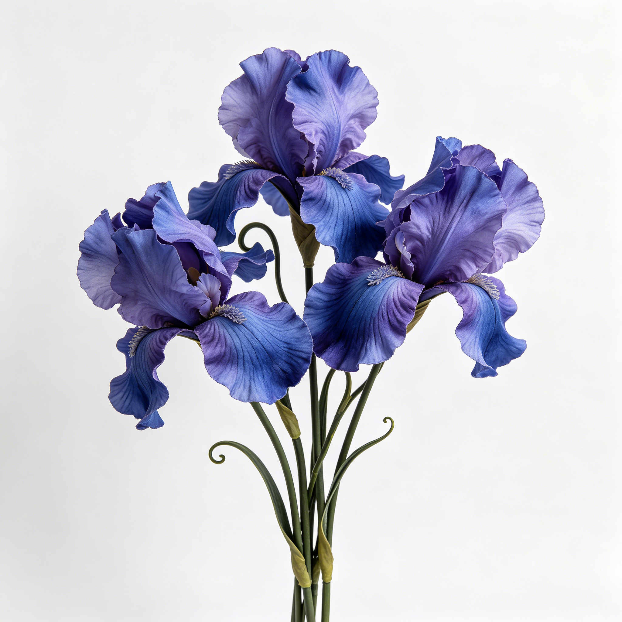 Faux Purple Blue Iris Flower Stem