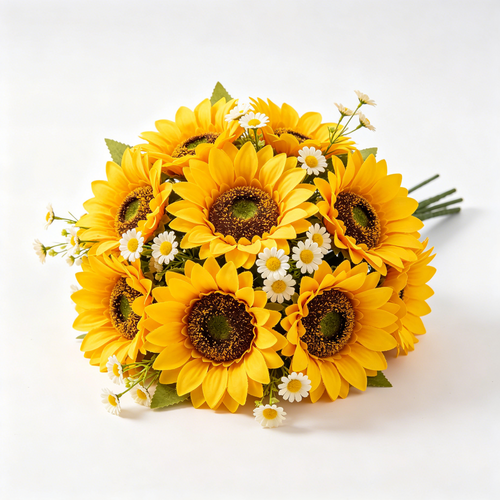 Artificial Sunflower Bouquet with White Chamomile