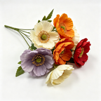 Faux Mixed Color Poppy Flower Bouquet