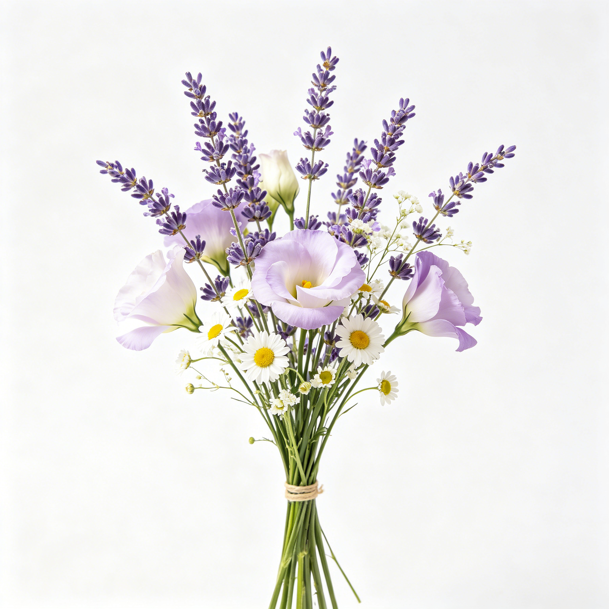 Faux Lavender & Purple Eustoma Wildflower Bunch