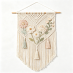 3D Pastel Flower Macrame Wall Tapestry