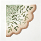 Ombre Green Leaf Embroidery Woven Tapestry