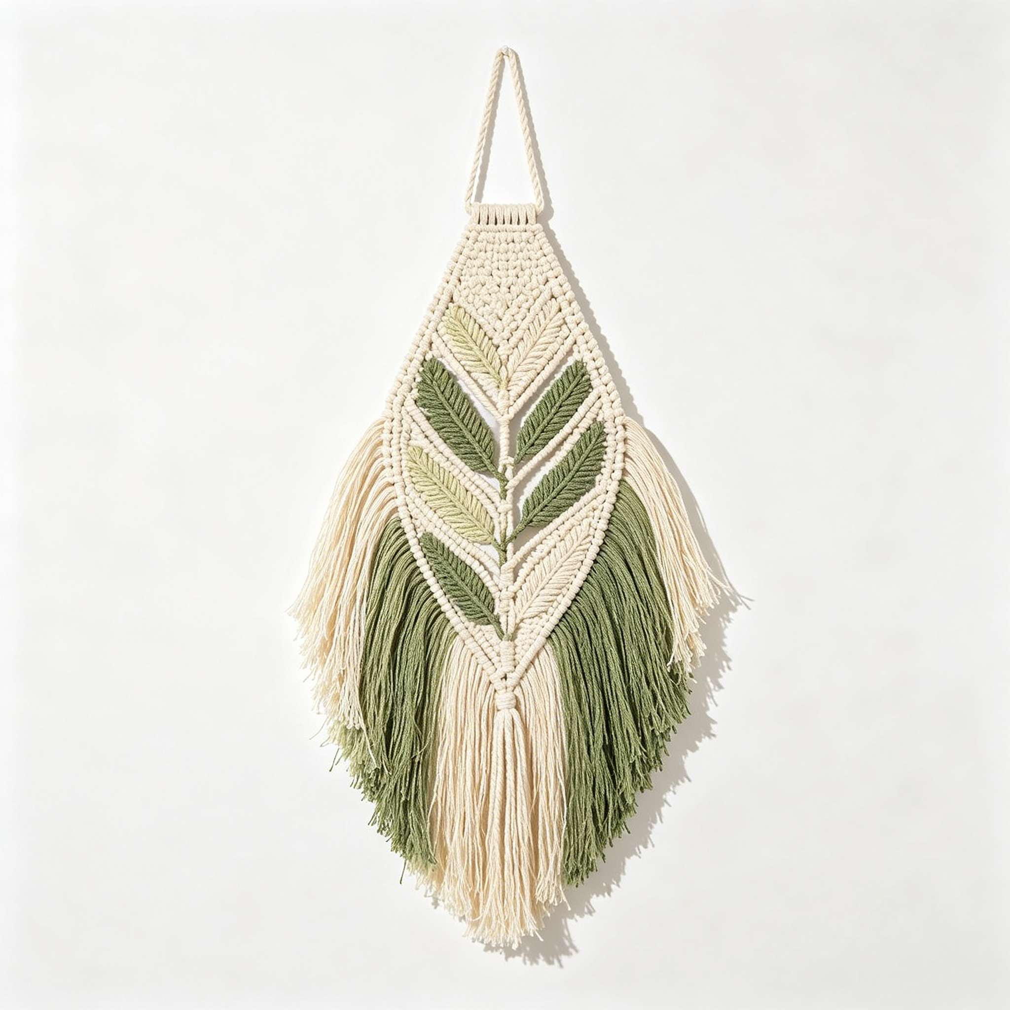 Leaf Pattern Teardrop Macrame Wall Tapestry