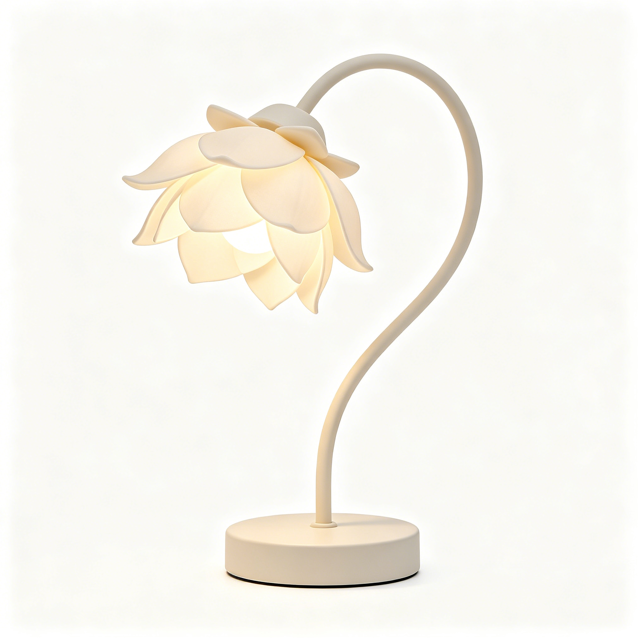 Minimalist White Lotus LED Table Lamp