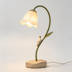 Creative Bell Flower Table Lamp with Sitting Figure