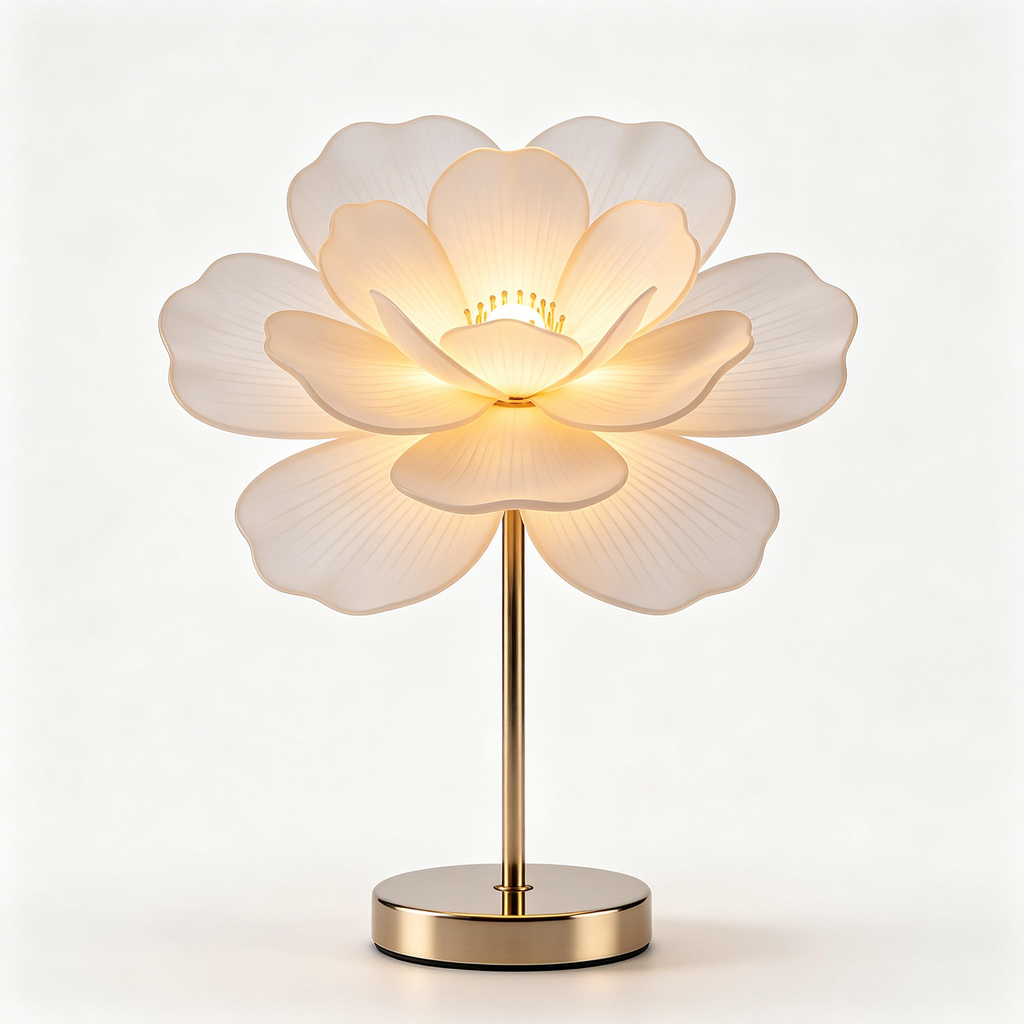 Double Layer White Flower Desk Lamp