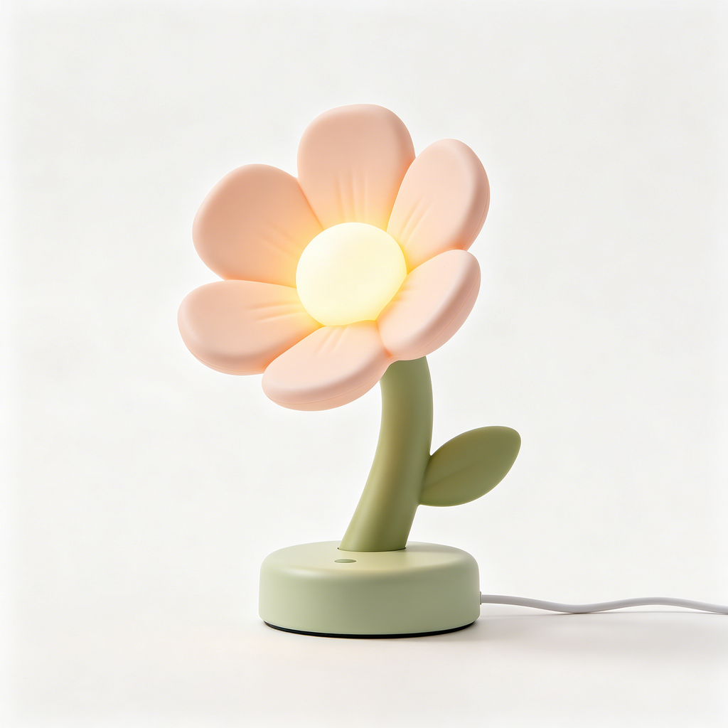 Mini Pastel Pink Daisy Flower Night Lamp